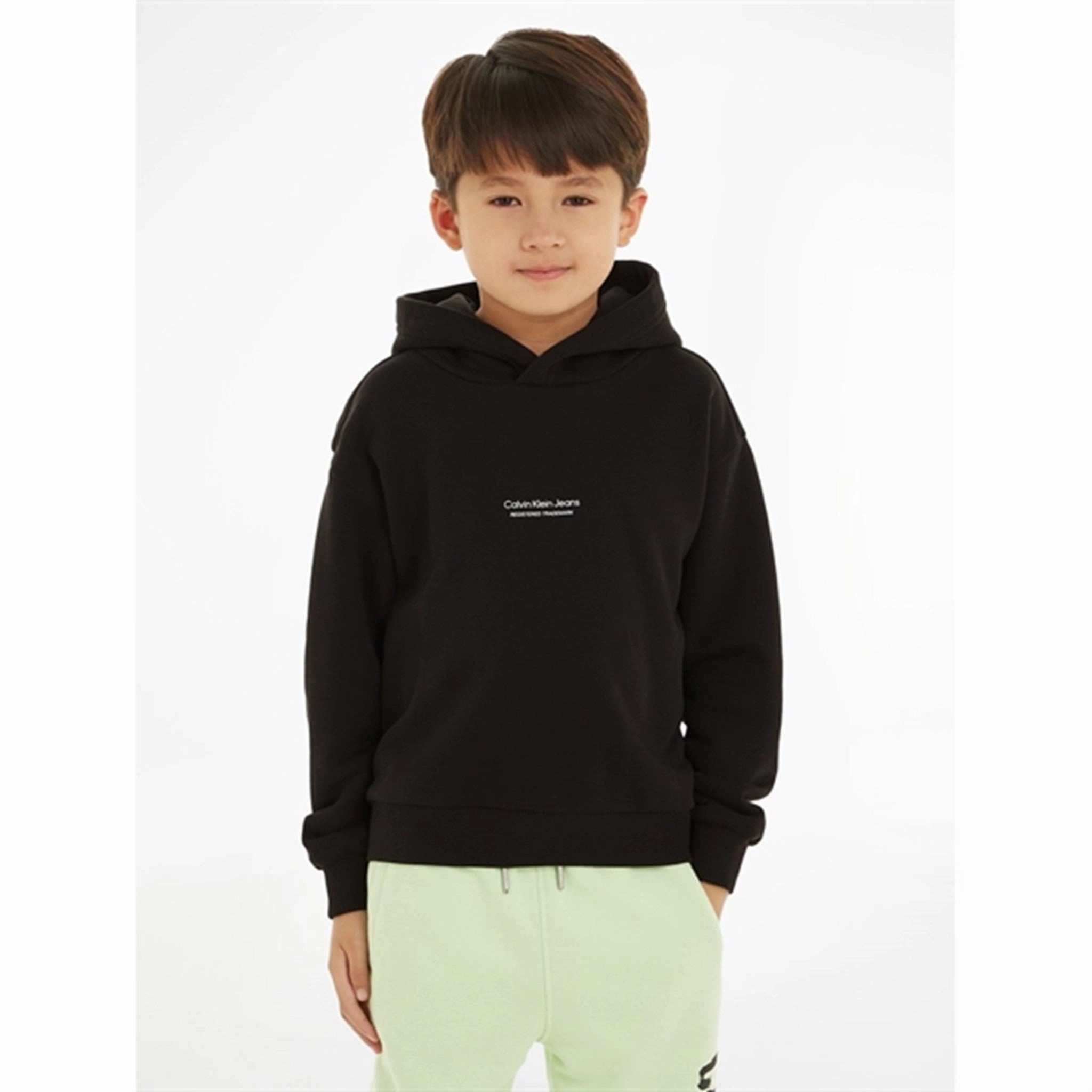 mountain style Calvin Klein Pixel Logo Terry Relaxed Hoodie Ck Black