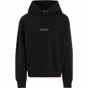 Ultra Soft Handfeel Calvin Klein Pixel Logo Terry Relaxed Hoodie Ck Black