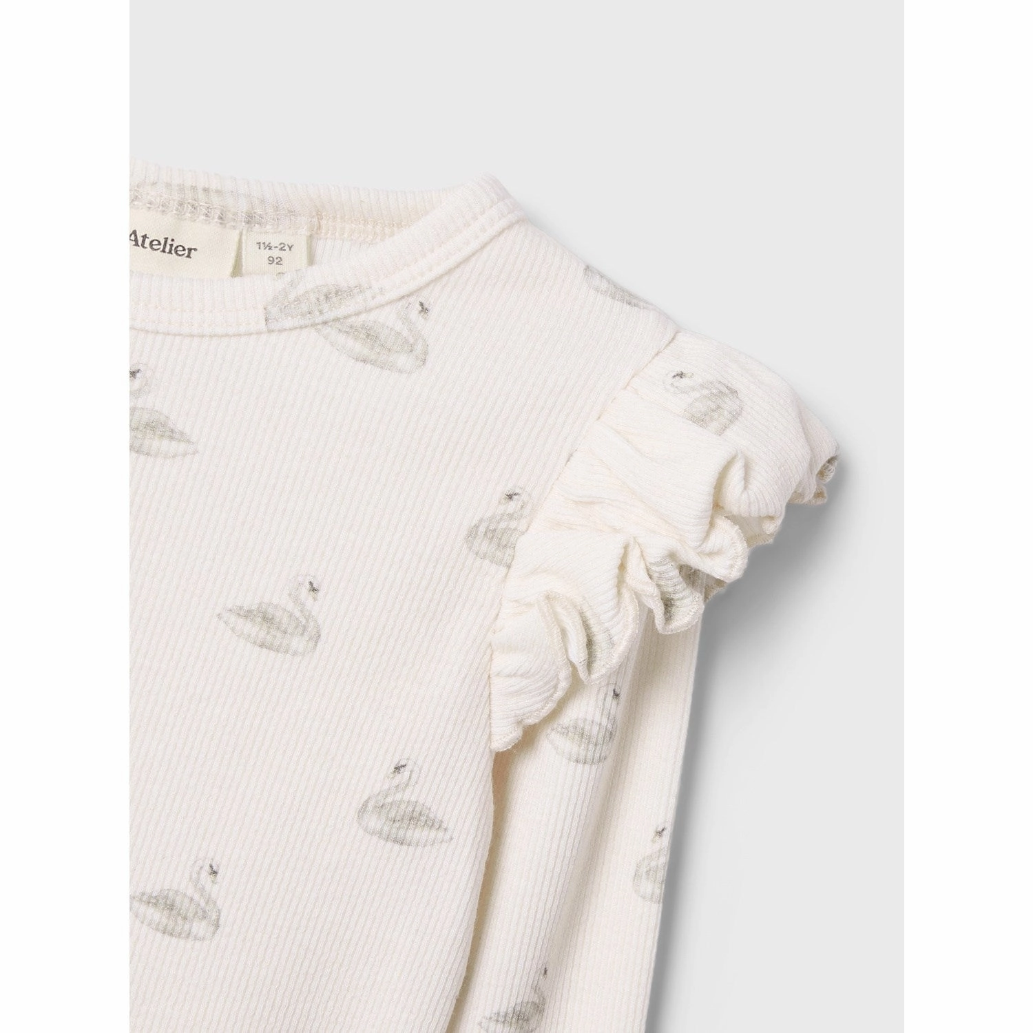 Lil'Atelier Pastel Parchment Swan Nmfgavo Eko Ls Slim Top Lil Noos Contemporary Design