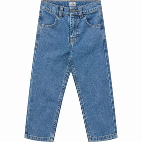 Simple Aesthetic Soft Touch Copenhagen Colors Indigo Blue Washed Organic Junior Jeans Regular Fit