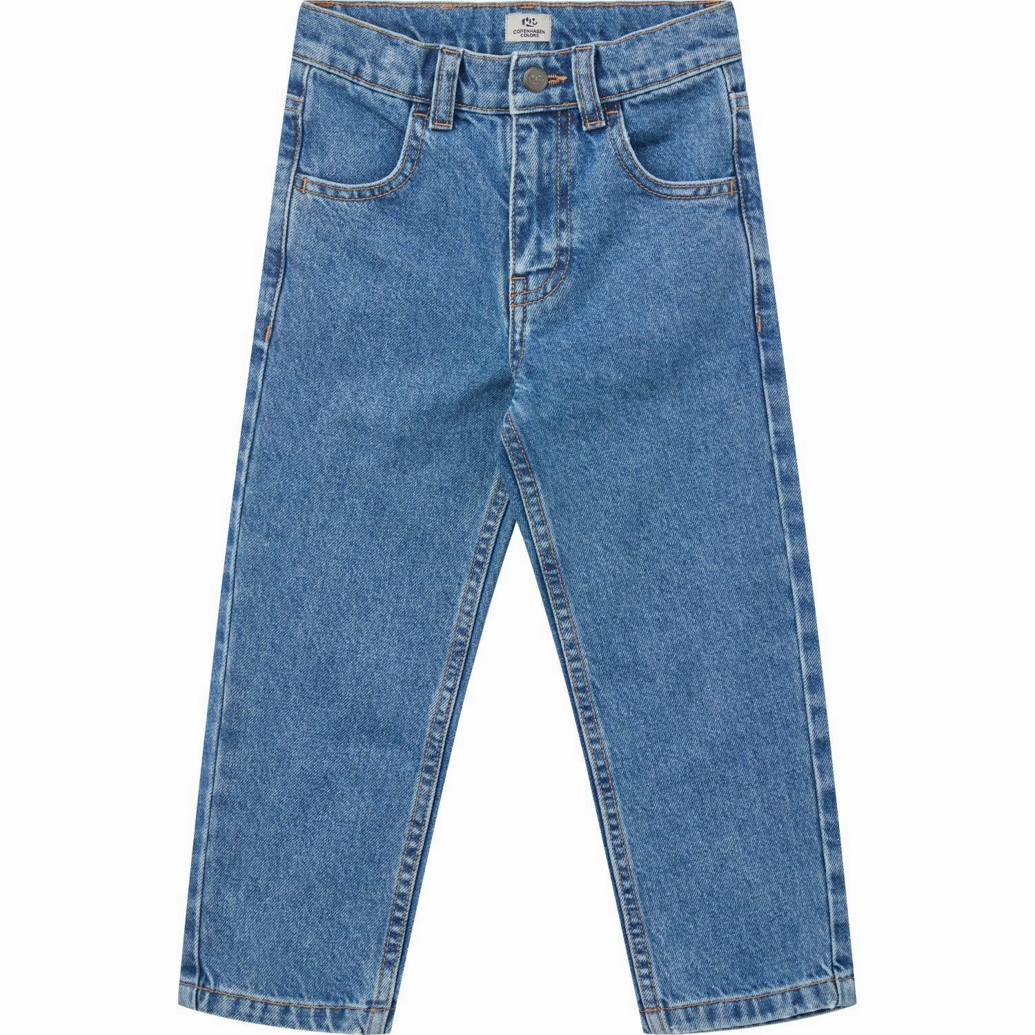 Simple Aesthetic Soft Touch Copenhagen Colors Indigo Blue Washed Organic Junior Jeans Regular Fit