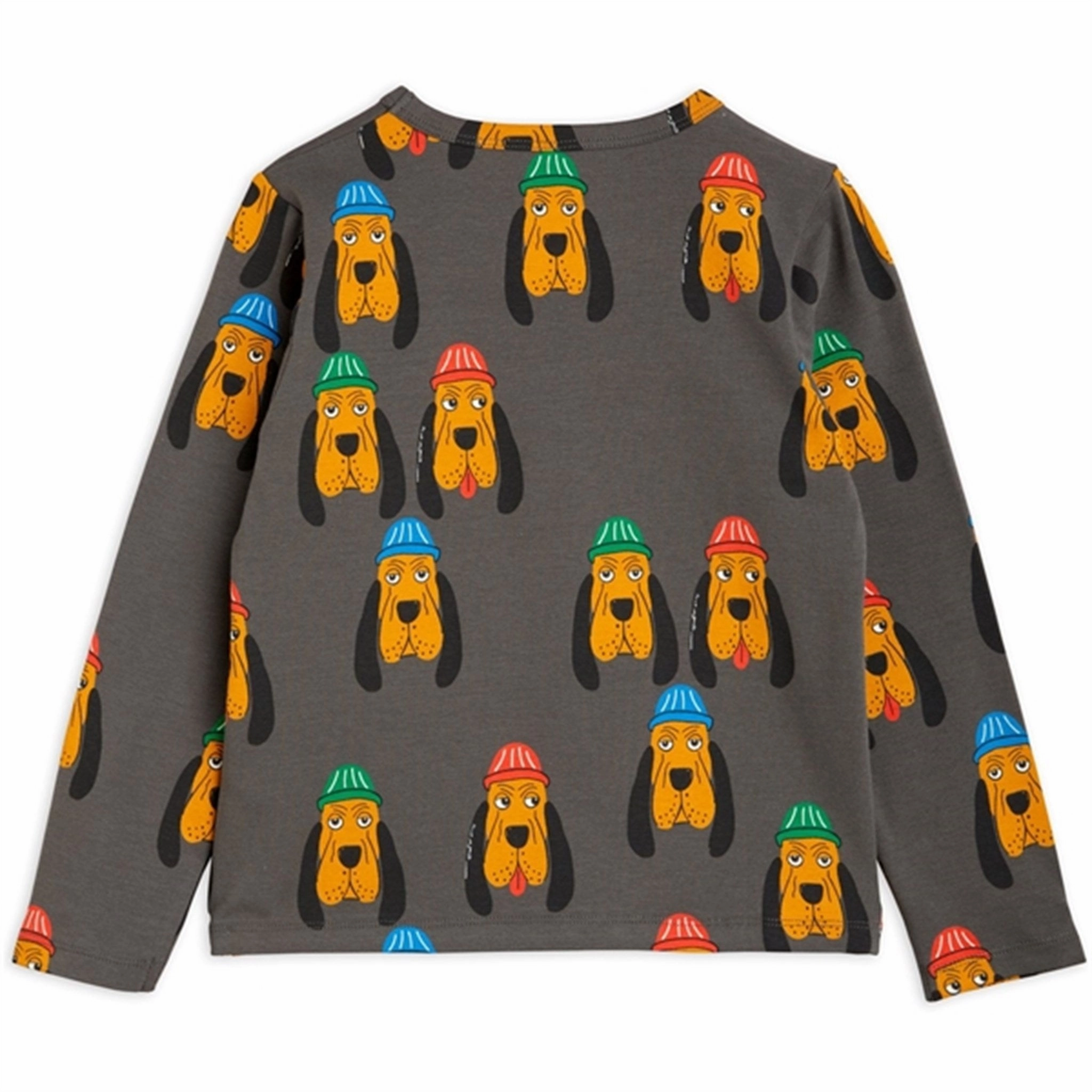 Laser Cut Edge Detail Mini Rodini Bloodhound Aop T-shirt Grey