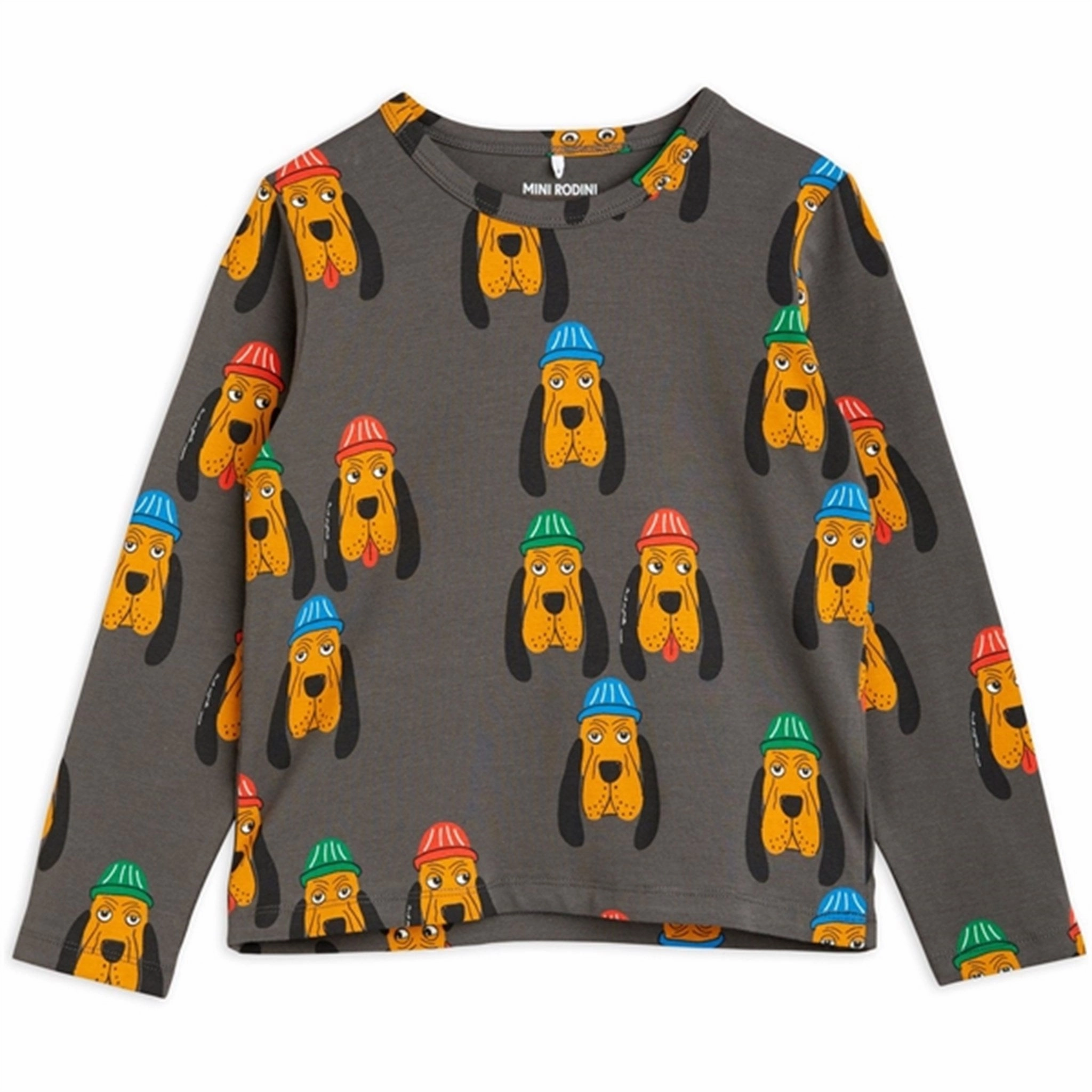 Mini Rodini Bloodhound Aop T-shirt Grey Camping Essential