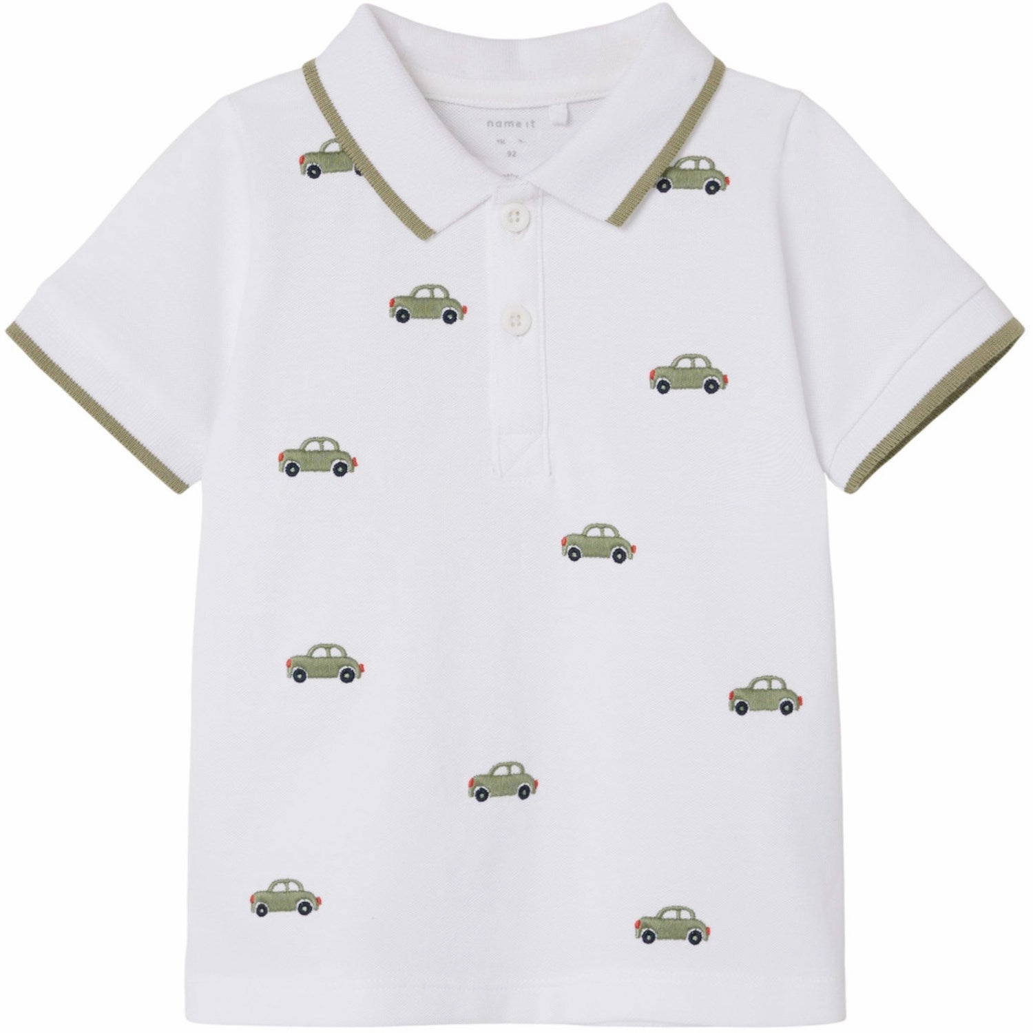 Flexible Ribbed Collar Name It Bright White Hakan Polo