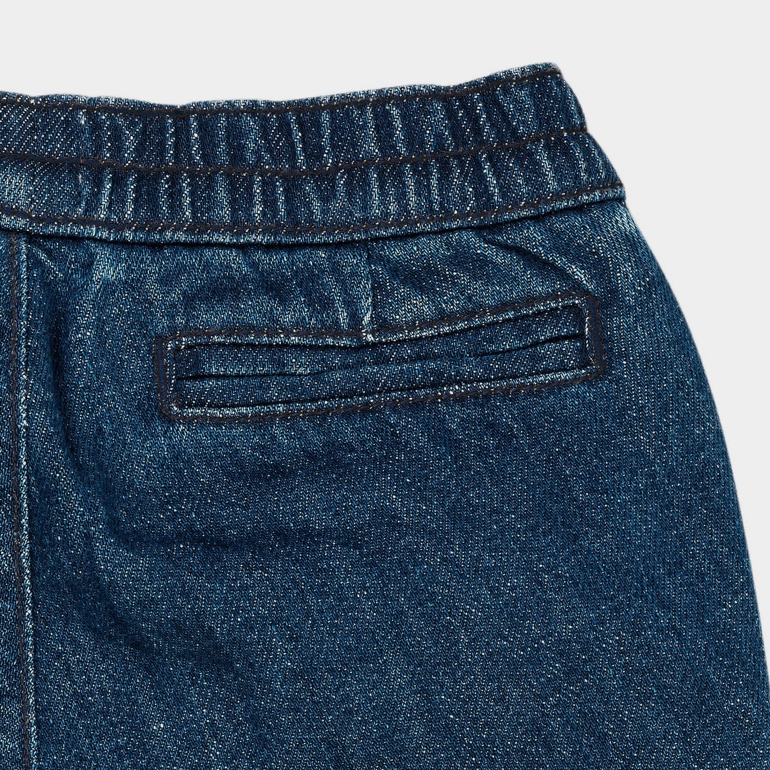 Copenhagen Colors Dark Indigo Blue Washed Organic Baby Jeans Non Restrictive Cut Classic Wear Textured