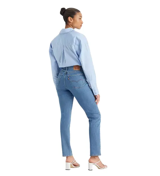 Stable Shape Levi's pantalone jeans da donna dritti a vita alta 724 High Rise 18883-0277 blu medio