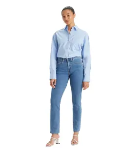 Stretch Comfort Levi's pantalone jeans da donna dritti a vita alta 724 High Rise 18883-0277 blu medio