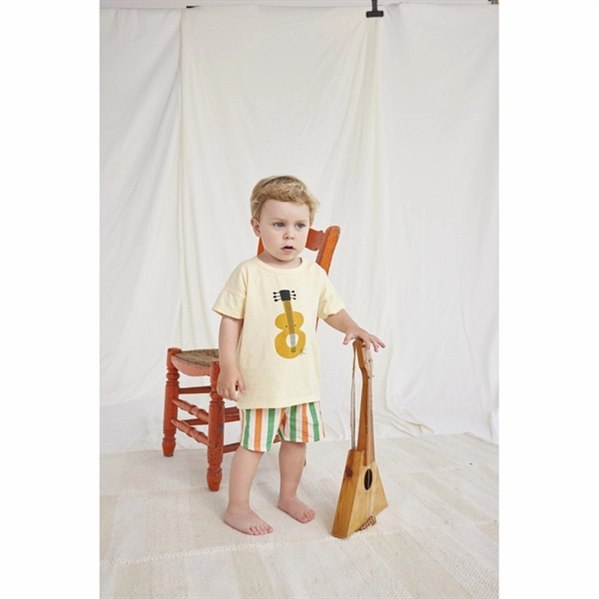 Minimalist fashion Bobo Choses Baby Acoustic Guitar T-Shirt Light Yellow