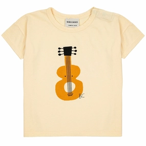 Bobo Choses Baby Acoustic Guitar T-Shirt Light Yellow Timeless Appeal Reversible Design Concept