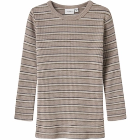 Loose Comfort Eco Friendly Dye Name It Satellite Stripes Nmmwomi Wo/Mo Ls Top
