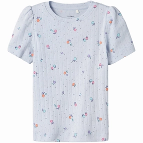 Relaxed fit wear Name It Xenon Blue Nmfhamanda Ss Slim Top Pb