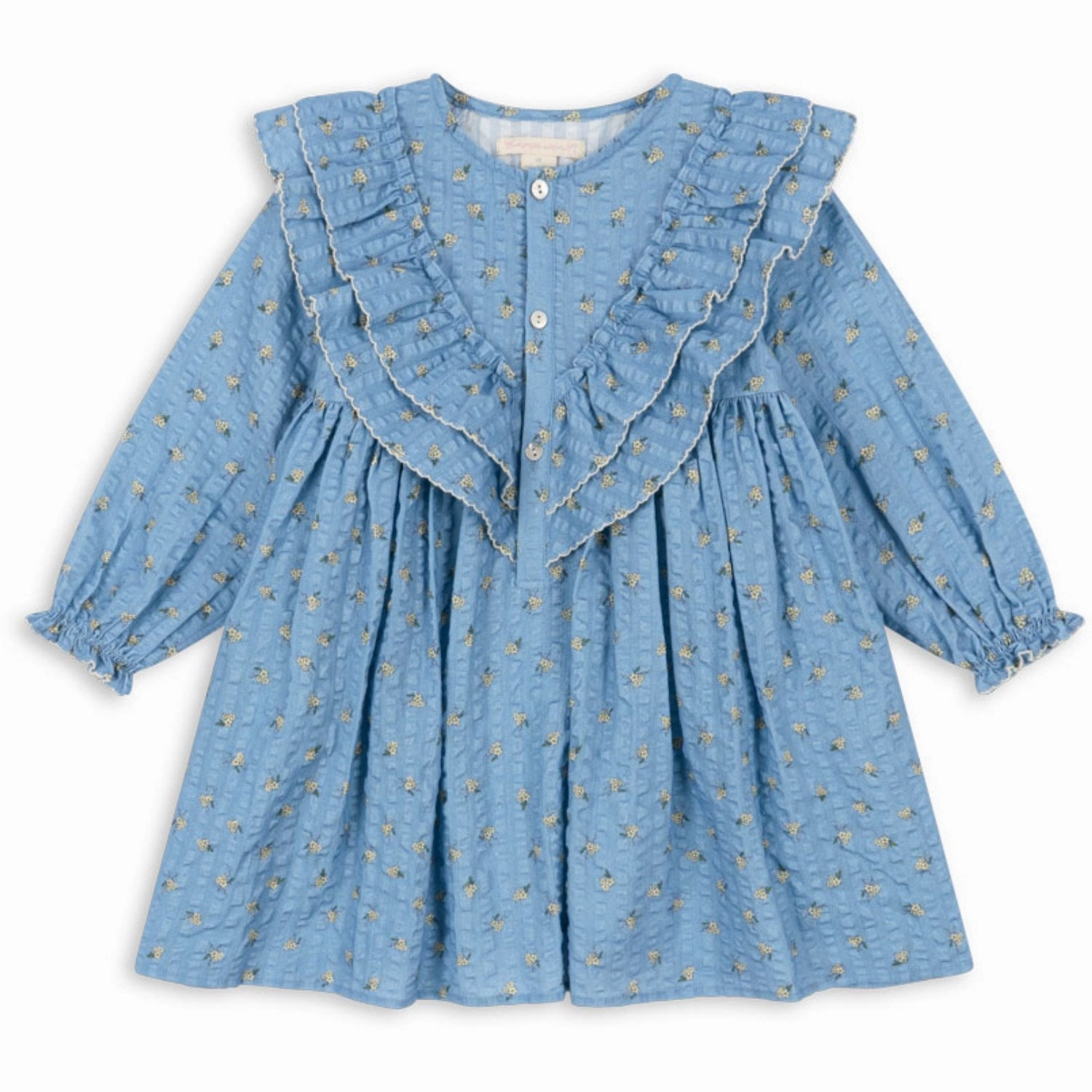 Konges Sl?jd Carlie Blue Kim Frill Dress Gots Lace-Trim Daywear Fit