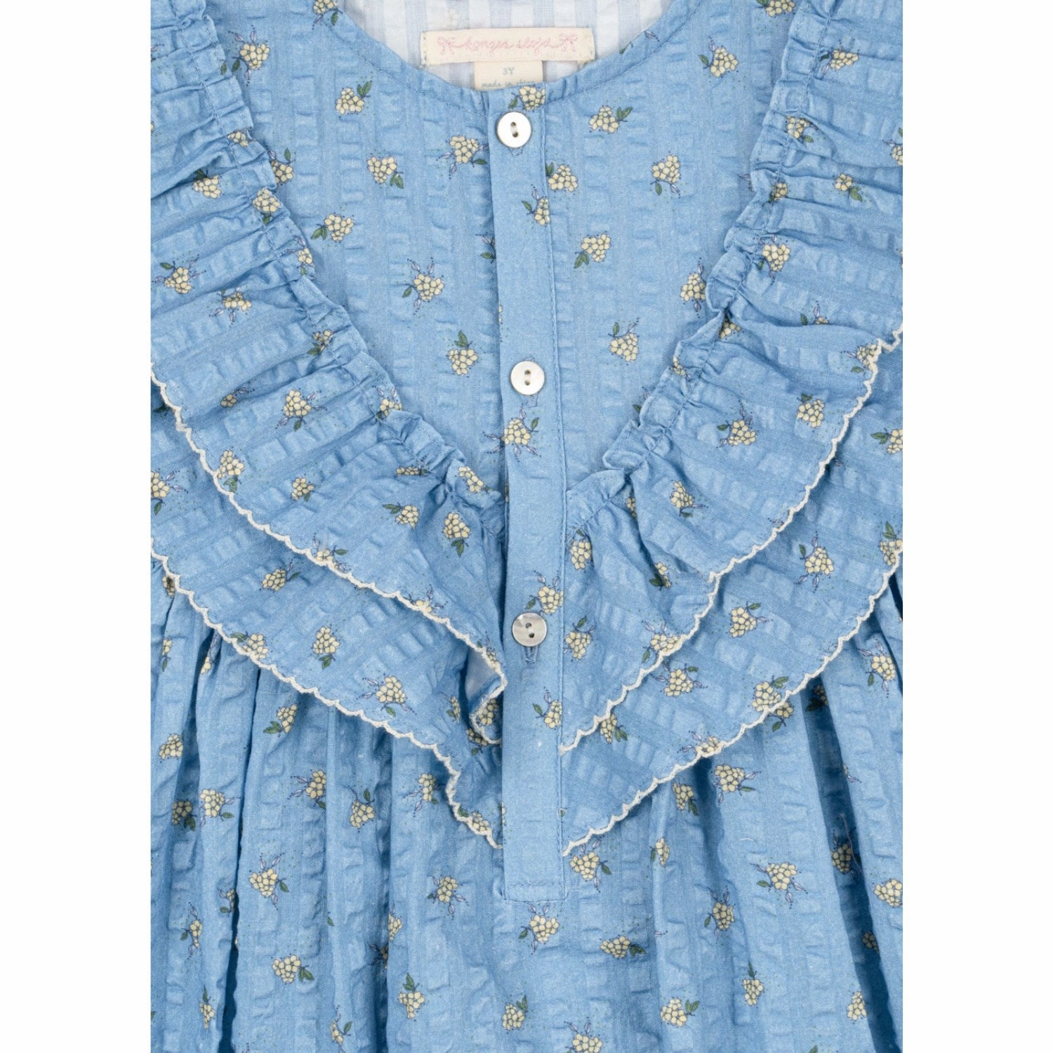 Konges Sl?jd Carlie Blue Kim Frill Dress Gots Emerging-Brand Low-Waist