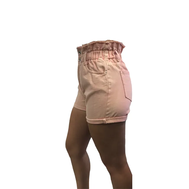 Smithy's Bermuda Denim con elastico in vita da Donna WBD641 rosa Day Trip Wear Polyester fabric