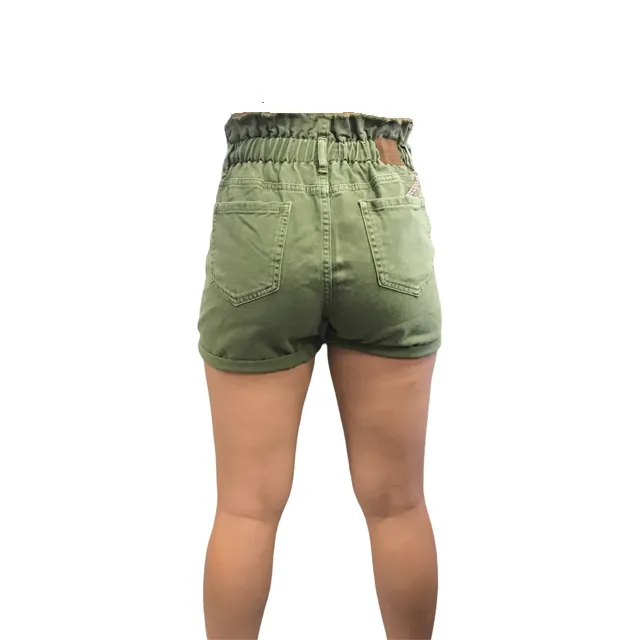 Snag Free Design Smithy's Bermuda Denim da  Donna con elastico in vita WBD641 verde oliva