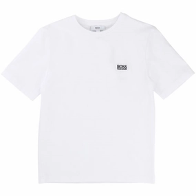 Hugo Boss Boy Tee Short Sleeves White Modern Smart Chic and Cozy Wear