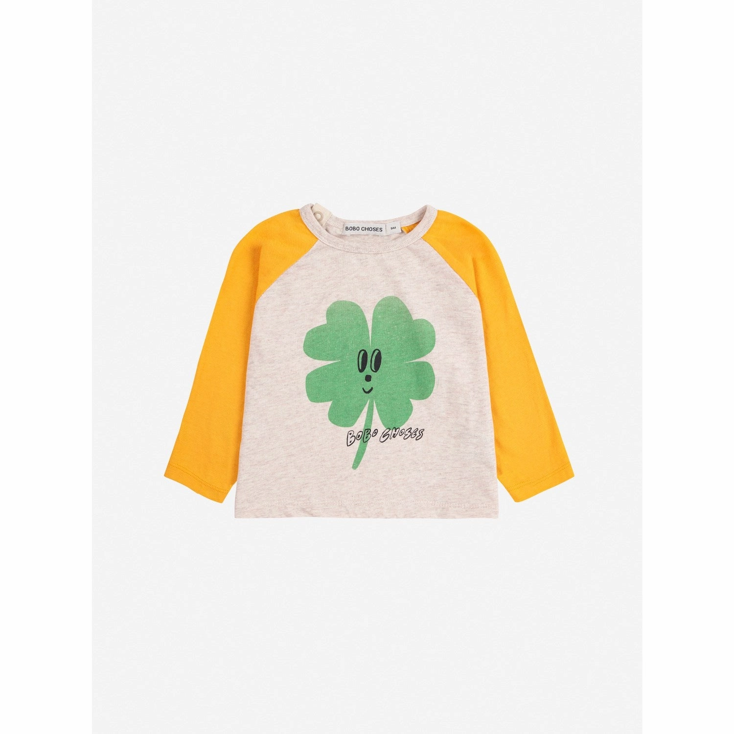 Bobo Choses White Lucky Clover T-Shirt Durable Thread Construction Anti Static Fabric