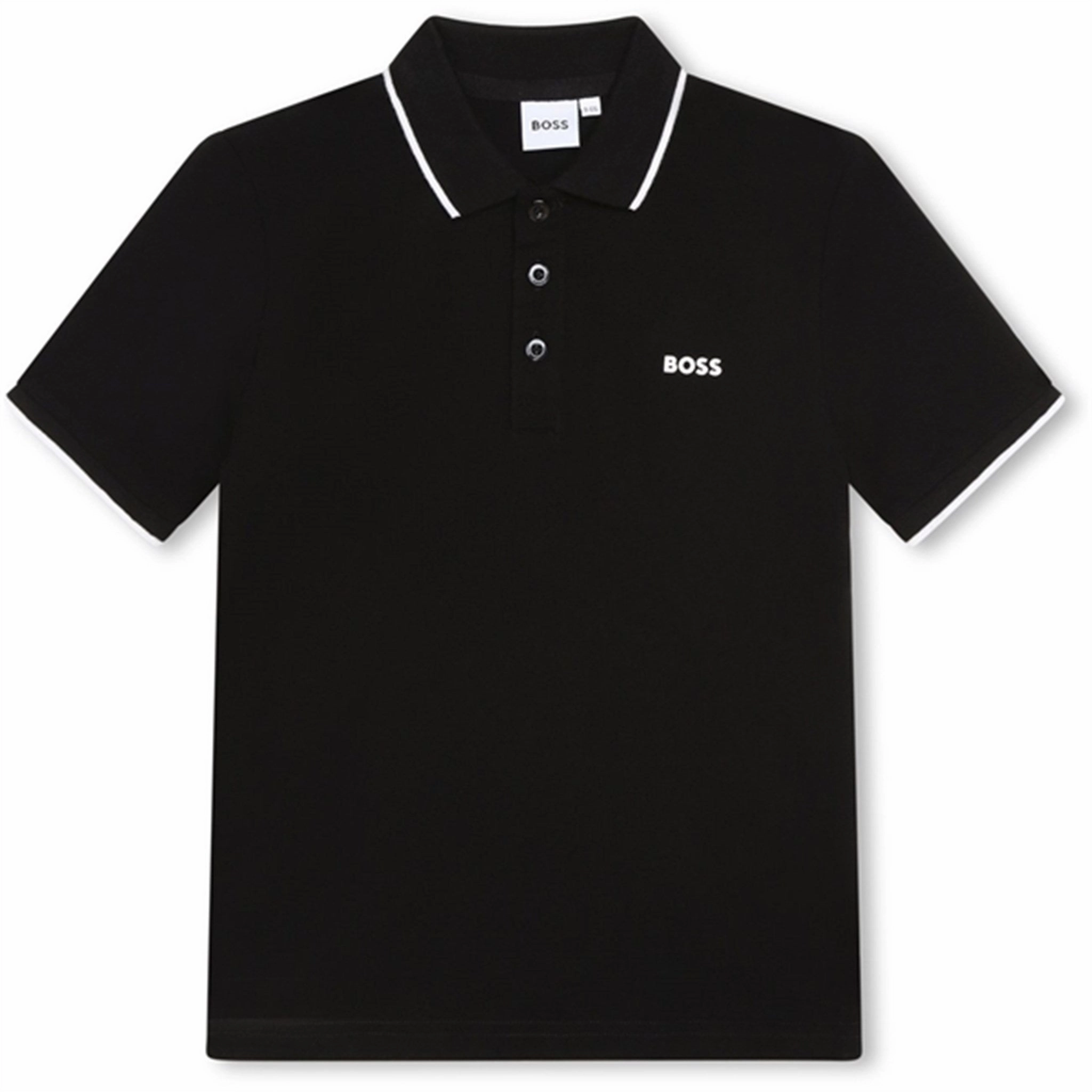 Hugo Boss Short Sleeve Polo Black Quick-Dry Fabric Bamboo Fiber Blend