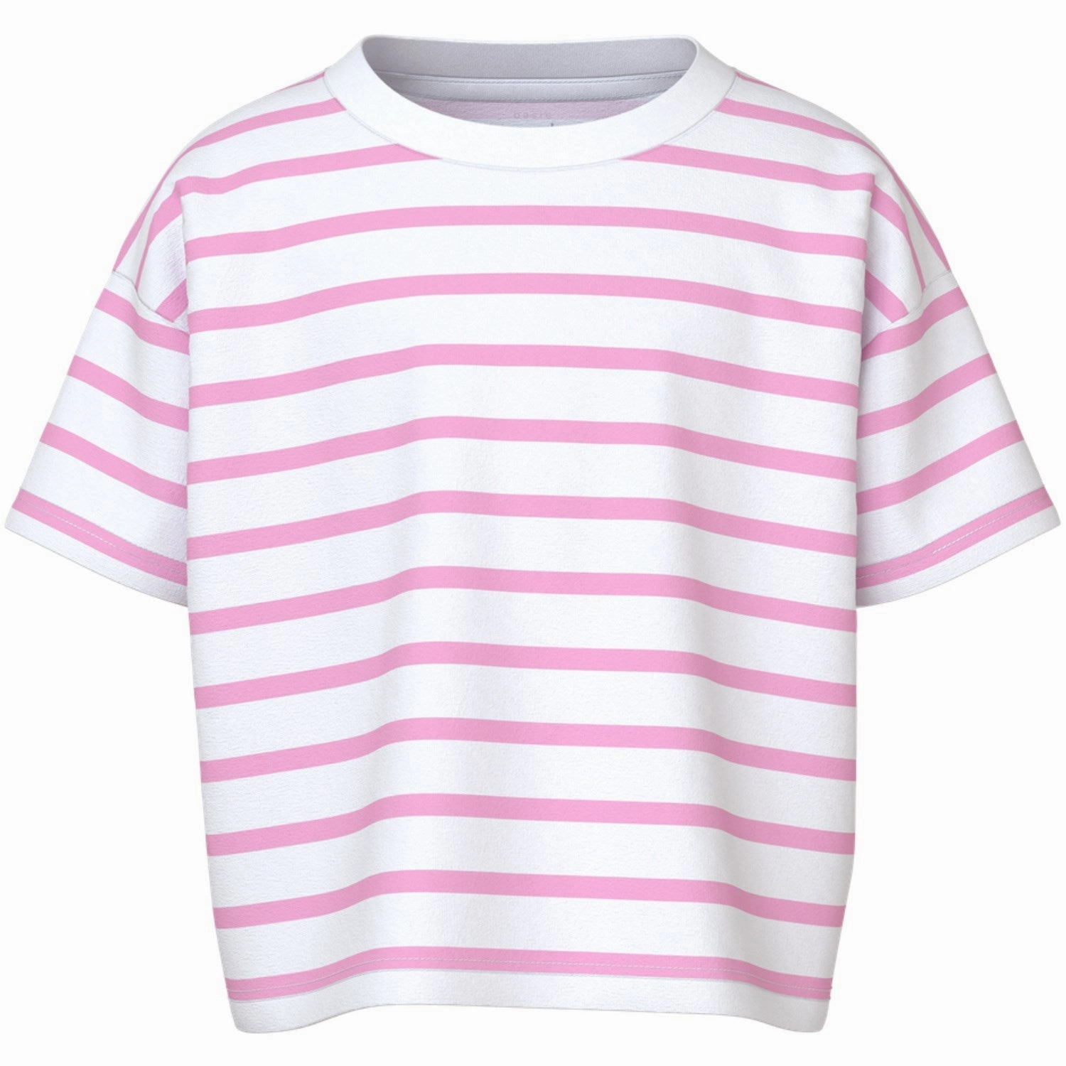 Name It Bright White Pink Frosting Vitanni Short Relaxed T-Shirt Lightweight Comfort Wear
