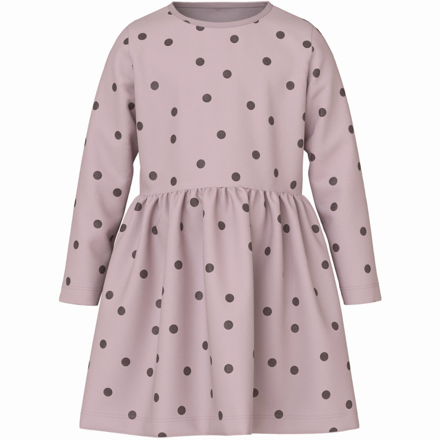 Square-Neck Name It Burnished Lilac Peppercorn Dot Nmfvivian Ls Dress