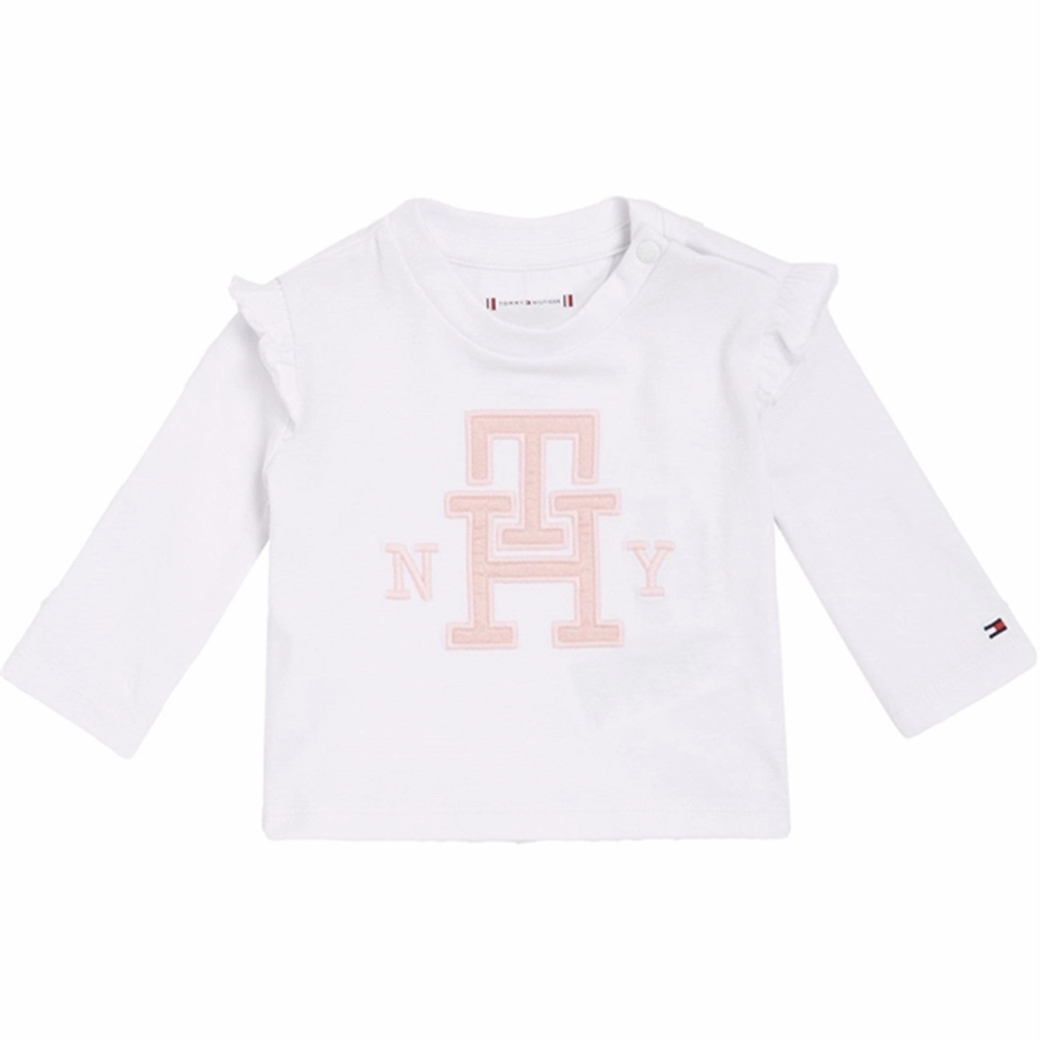 Tommy Hilfiger Baby Monogram Blouse White Petite Fit Slim Silhouette