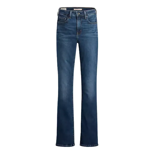 NoiseReducingFabric Non Iron Technology Levi's pantalone jeans da donna a vita alta a zampa 725 blu scuro