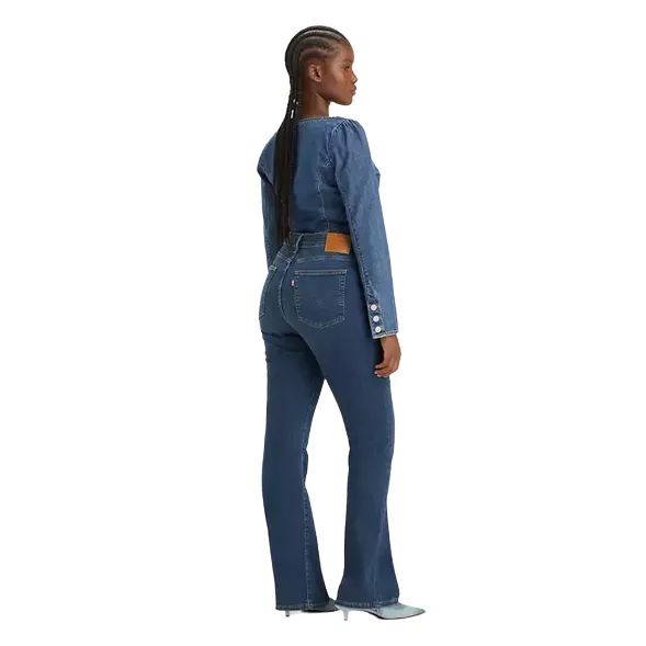 Levi's pantalone jeans da donna a vita alta a zampa 725 blu scuro WindResistantMaterial Chilly Comfort