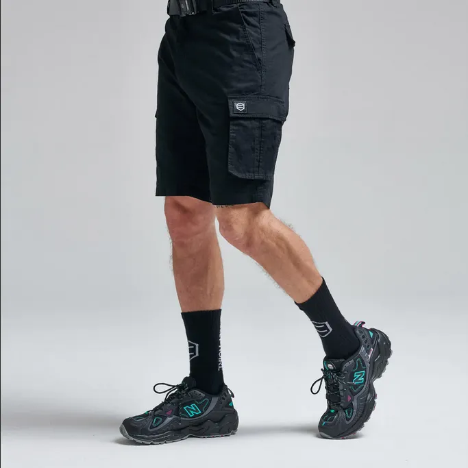 Comfortable clothing tall sizing Dolly Noire pantaloncino cargo in ripstop sh004 01 nero