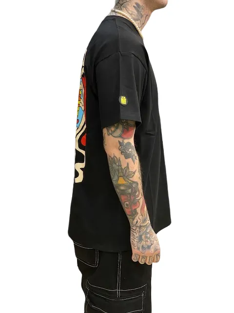 Essential Piece Mushroom T-shirt da uomo manica corta in cotone 12027-01 nero