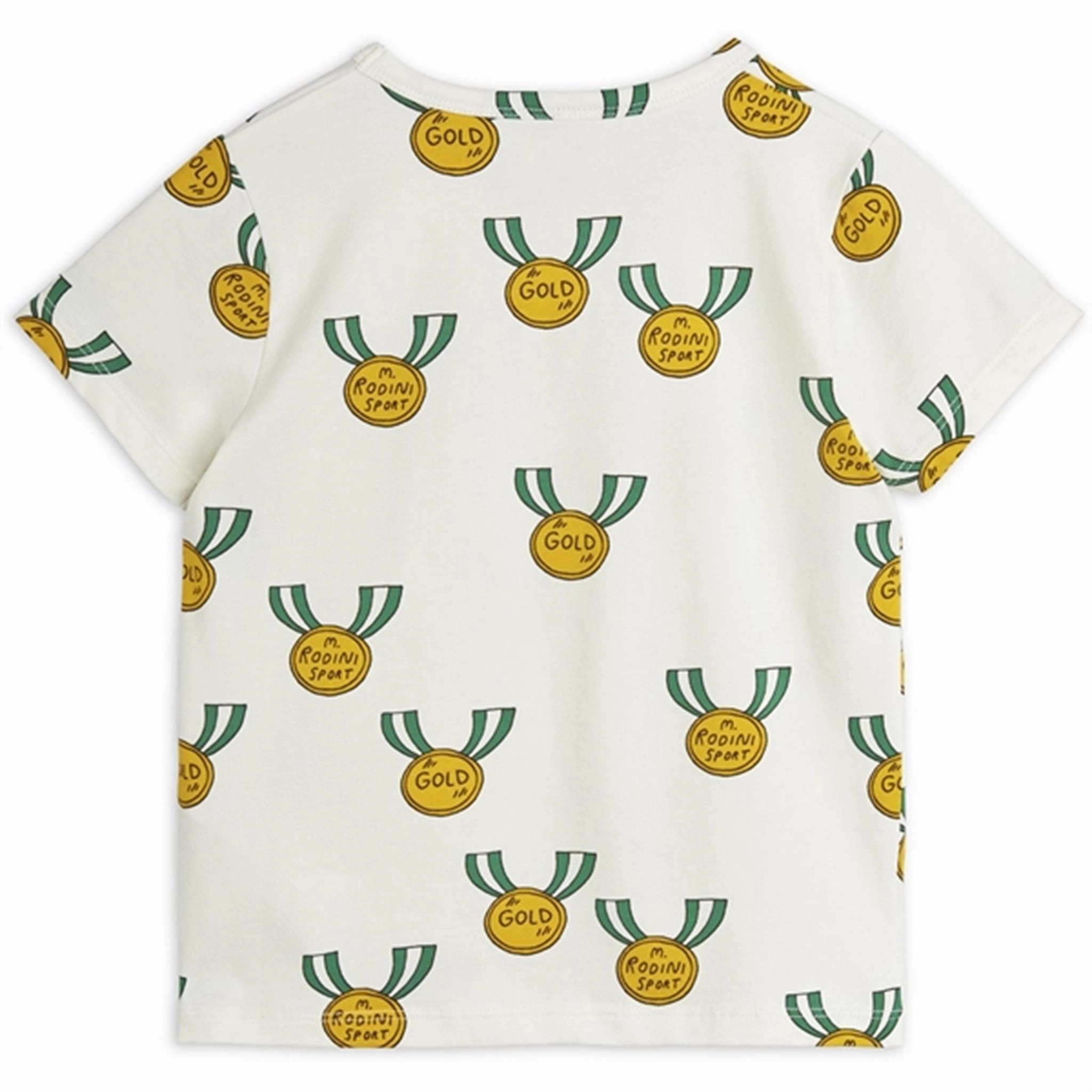 Layered Hem Detail AntiPilling Treatment Mini Rodini Grey Medals Aop T-shirt