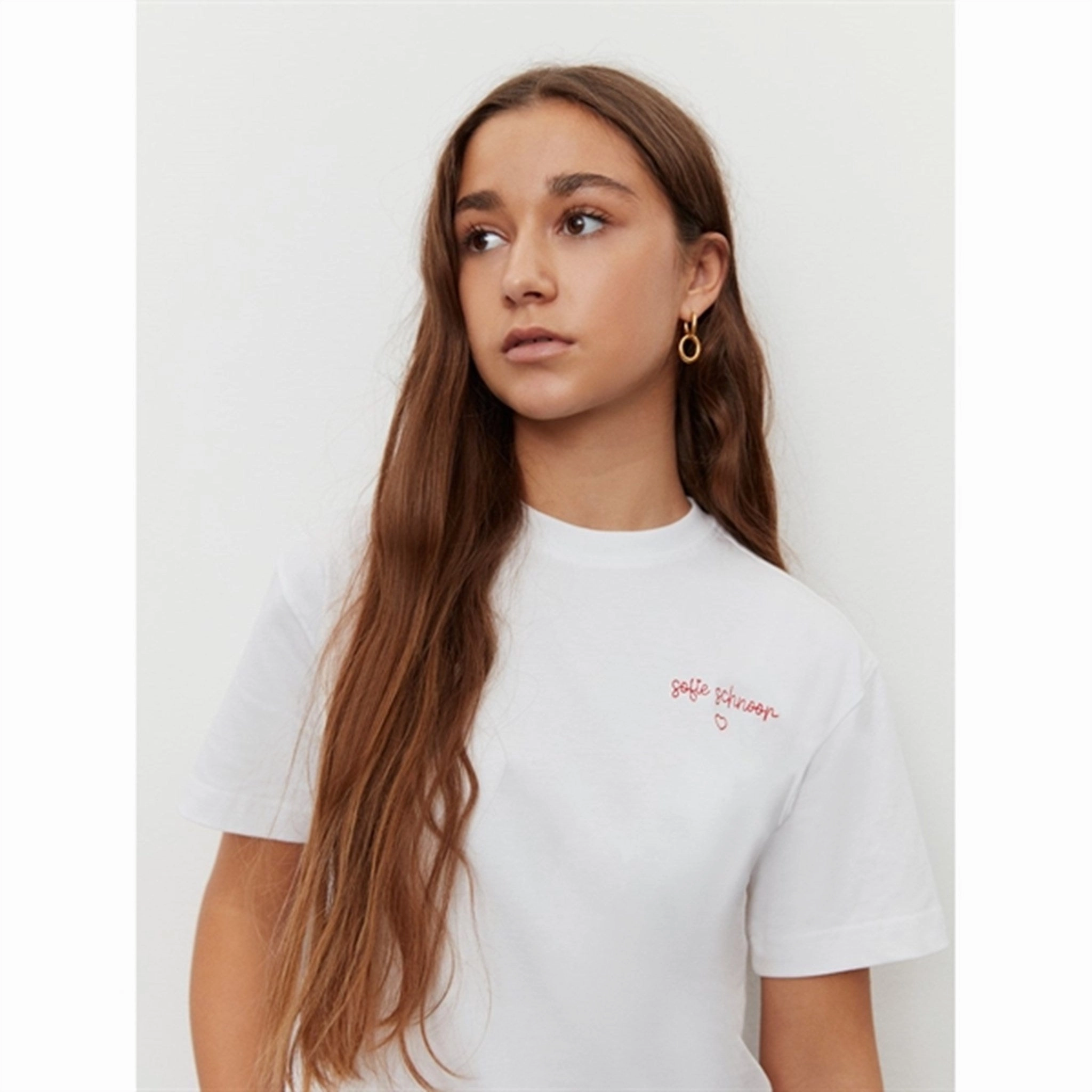 Sofie Schnoor Brilliant White T-Shirt Light Design Lint Resistant Surface