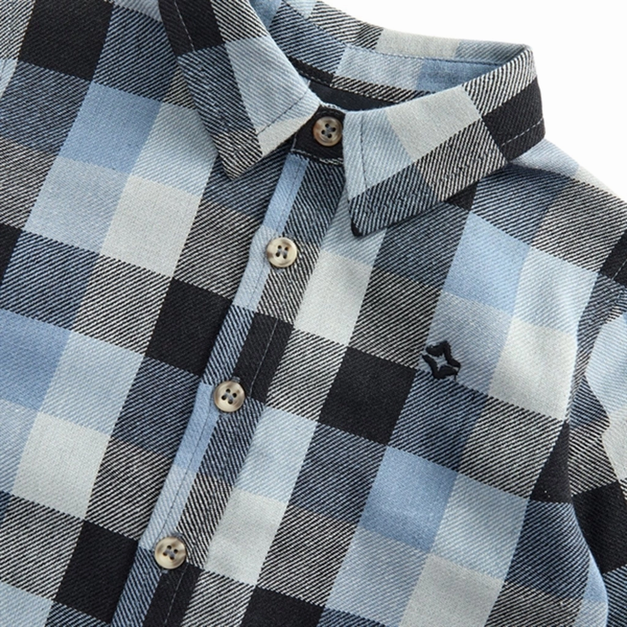 Sofie Schnoor Middle Blue Shirt Patterned Texture Glossy Texture