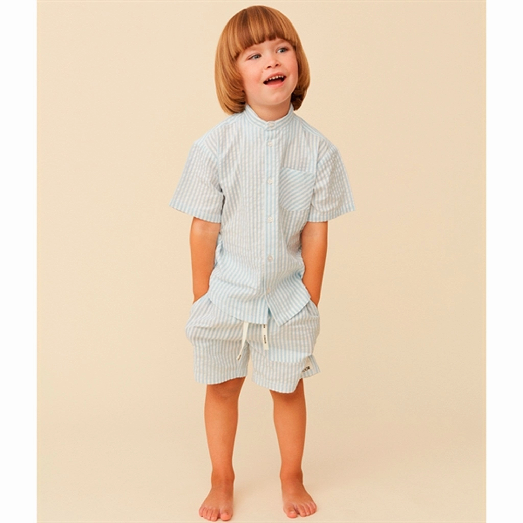 Sofie Schnoor Shirt Ice Blue Button front Breathable Material