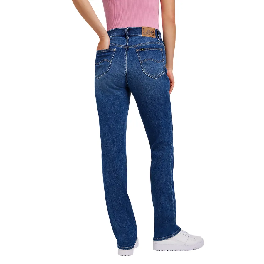Structured fabric Lee pantalone jeans da donna a gamba dritta Ultra Lux Comfort in cobalto 112350786 blu medio