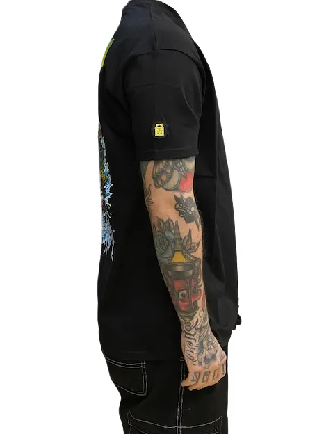 Outdoor Light Mushroom T-shirt da uomo manica corta in cotone 12007-01 nero