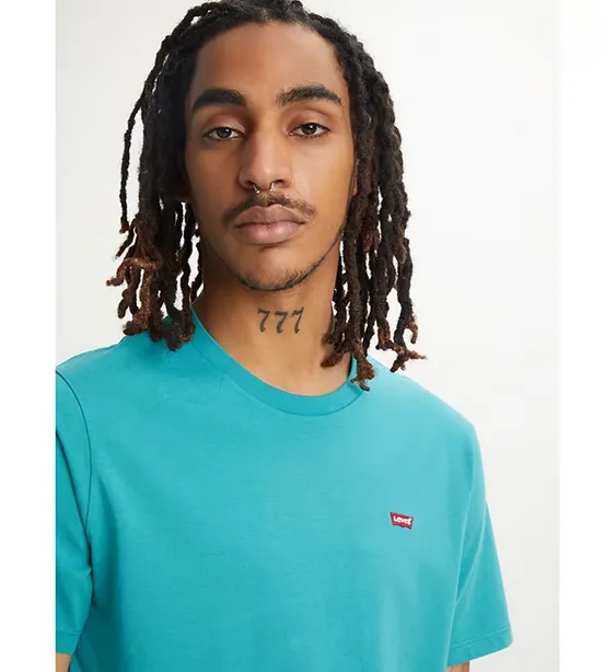 Stretchable Fabric Quality Fabric Levi's T-shirt manica corta girocollo Original Little Logo 56605-0165 green-blue slate