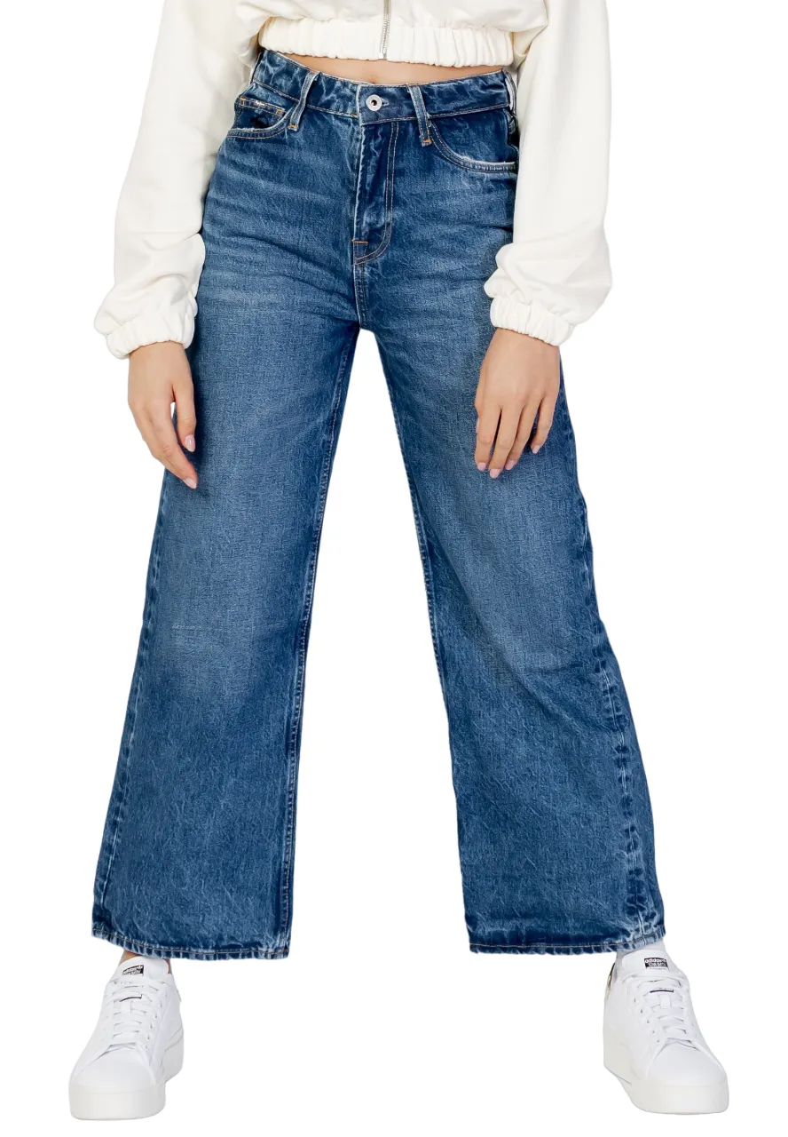 Pepe Jeans Pantalone Jeans da donna larghi a zampa e vita alta Lexa Sky High PL204162RR5 blu Walk Friendly Thermal Regulating