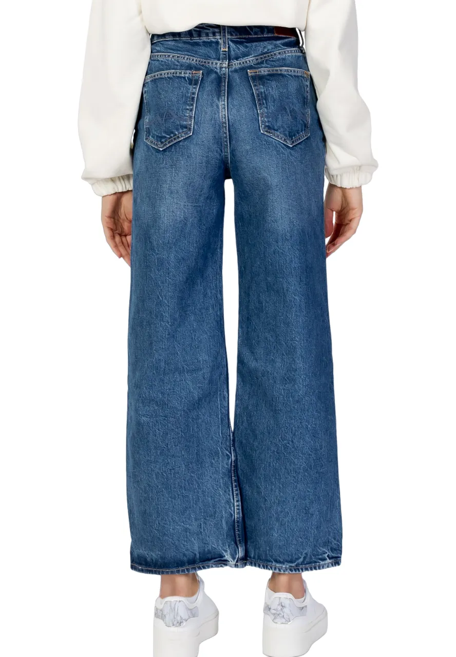 Pepe Jeans Pantalone Jeans da donna larghi a zampa e vita alta Lexa Sky High PL204162RR5 blu stain guard
