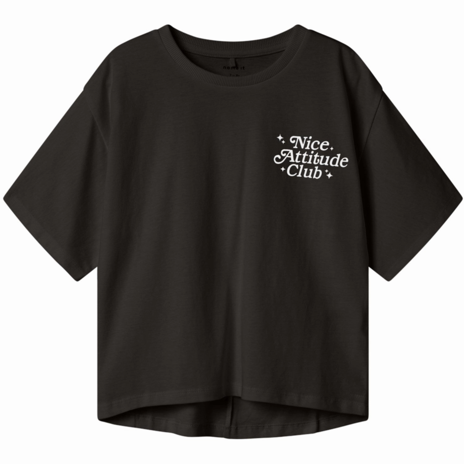 Name It Black Lione Regular T-Shirt SoftenedTexturedWeave Effortless Look