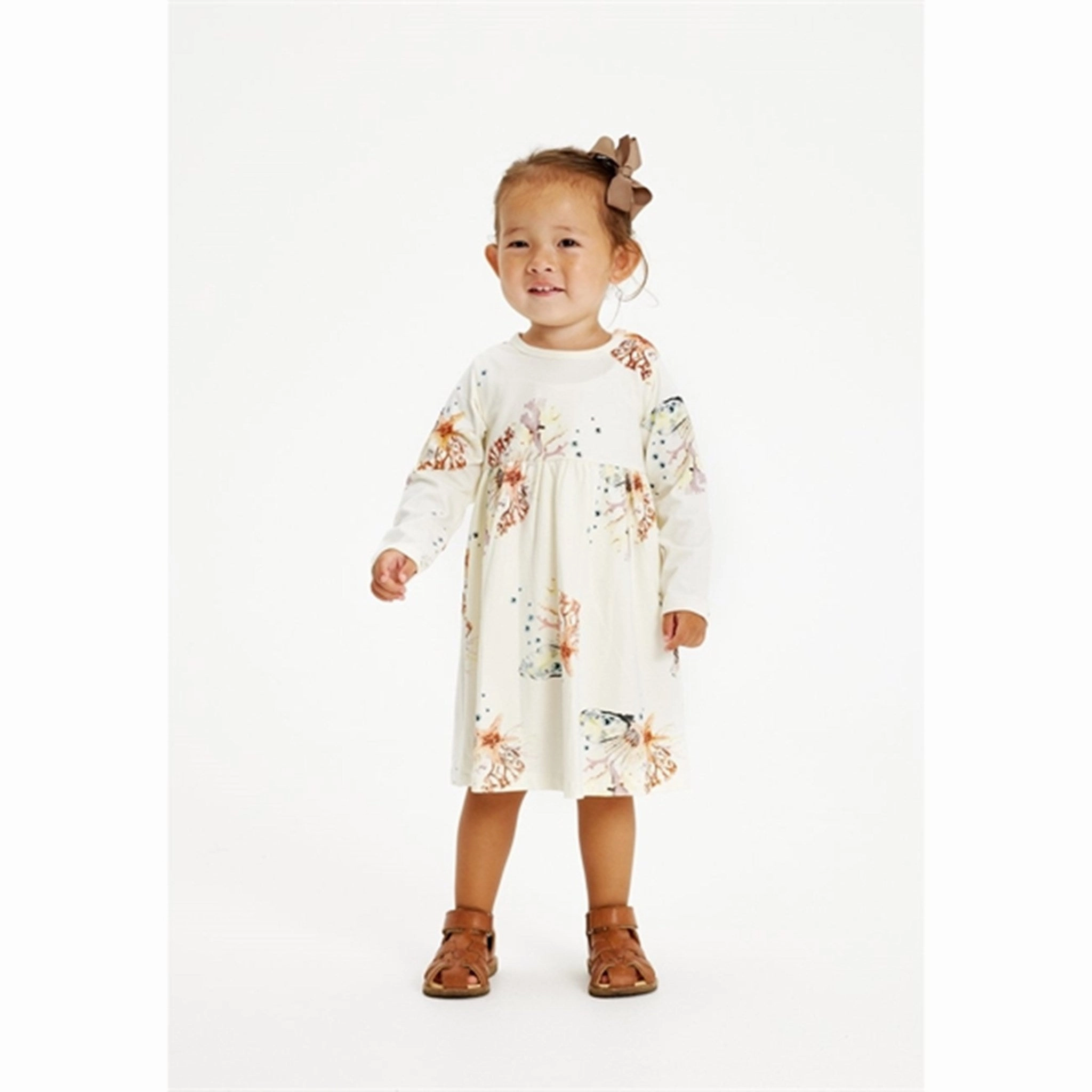 Coral Soft THE NEW Siblings White Swan Coral AOP Gaige Dress