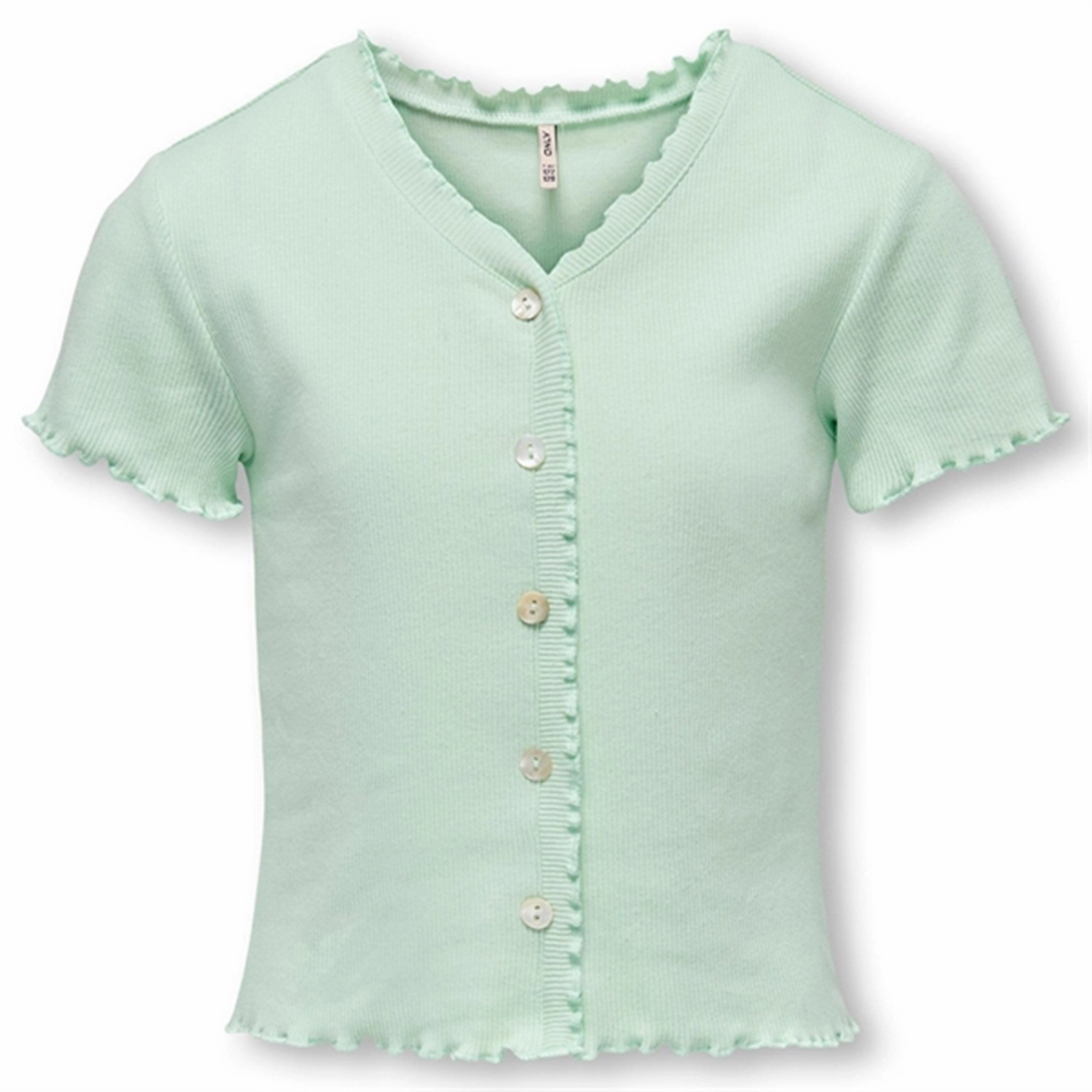 Cozy and Light stain resistant coating Kids ONLY Mist Green Laila Button Top