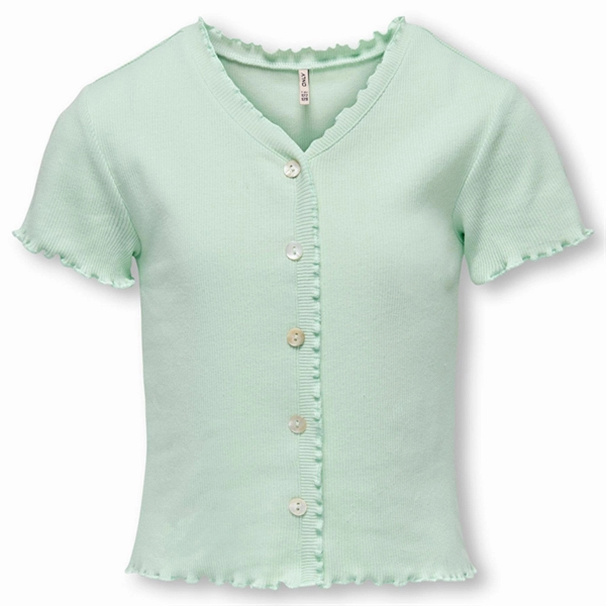 Fashionable Piece Cool Design Kids ONLY Mist Green Laila Button Top