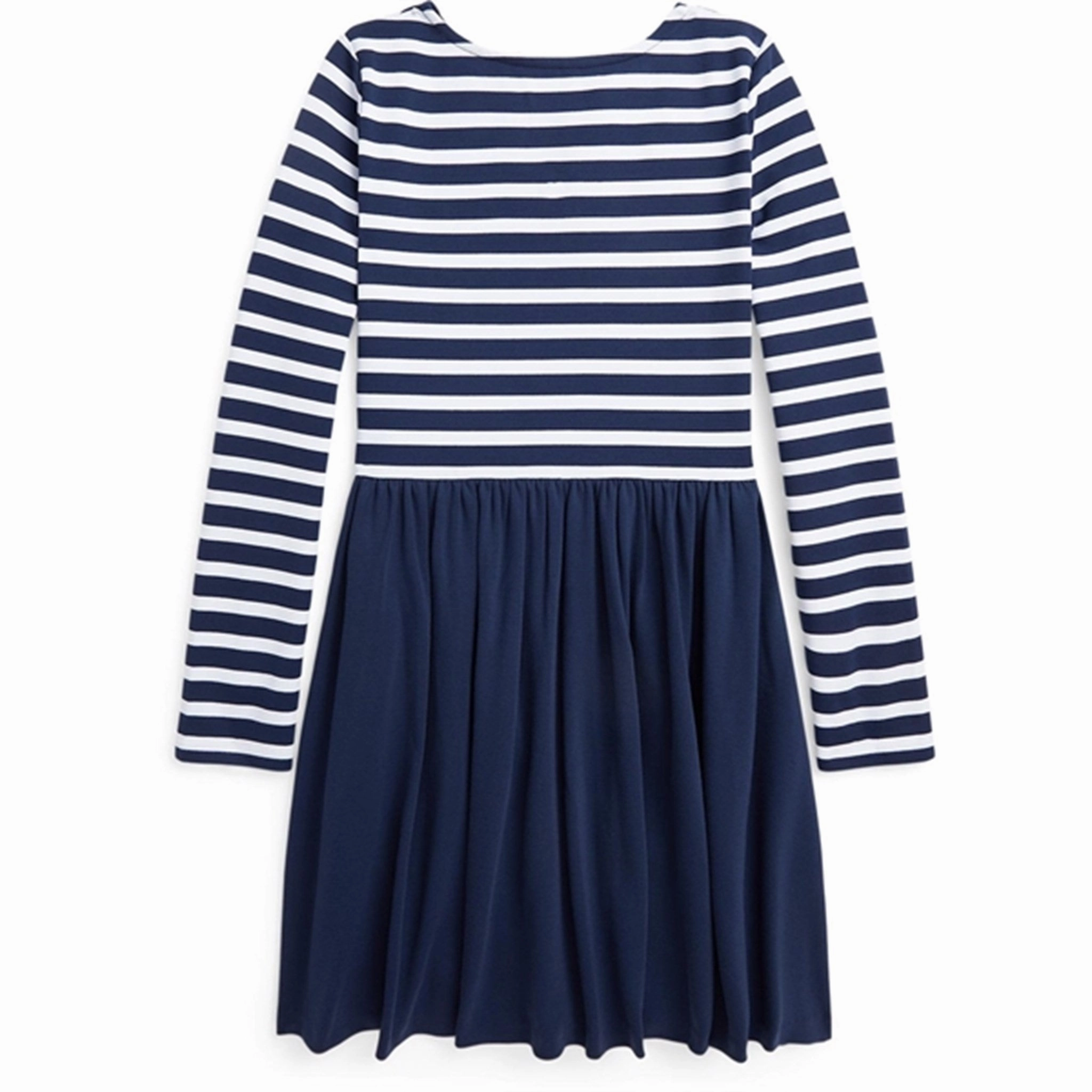 Polo Ralph Lauren Girls Dress Newport Navy W White Elastic Fit Draped Layer