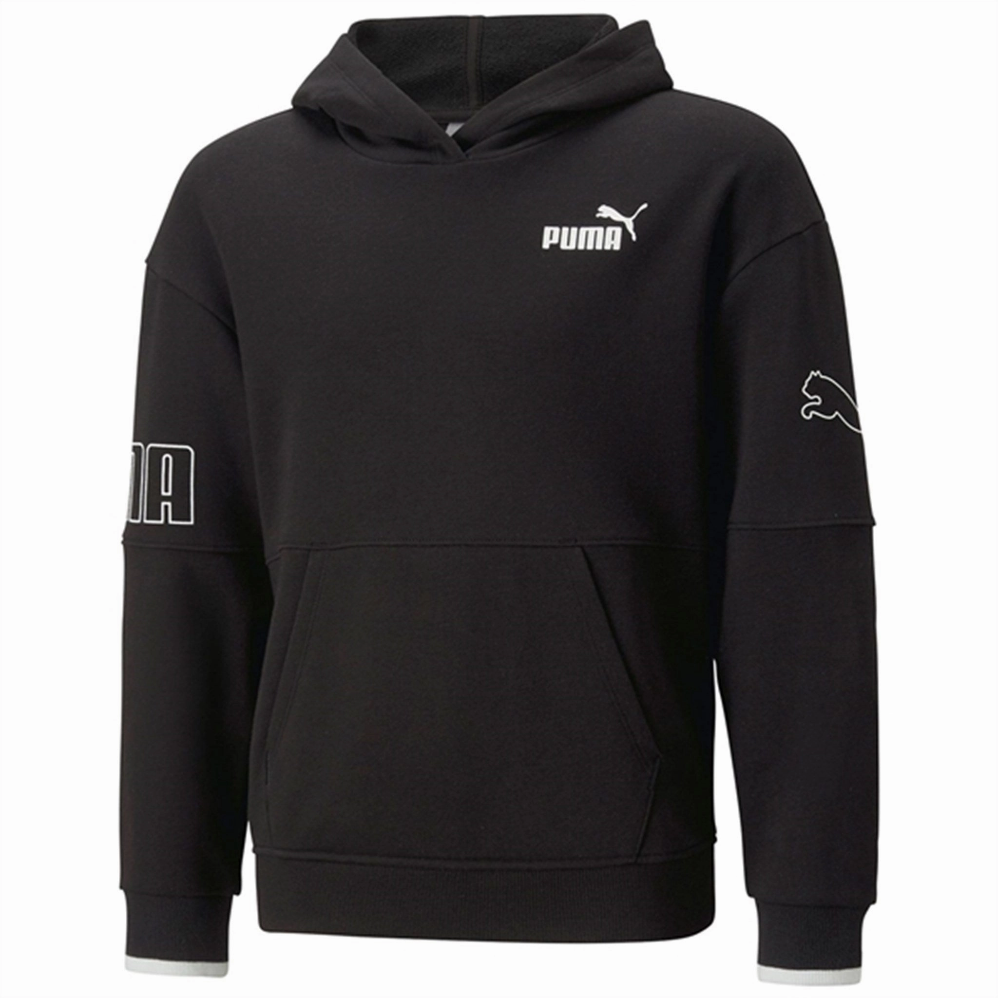 Puma Hoodie Puma Black Striped Design Stretch Knit Construction