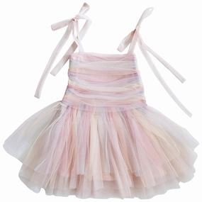 Dolly by Le Petit Tom Unicorn Rainbow Ballerina Tulle Tutu Dress Rainbow Pastel Relaxed Finish
