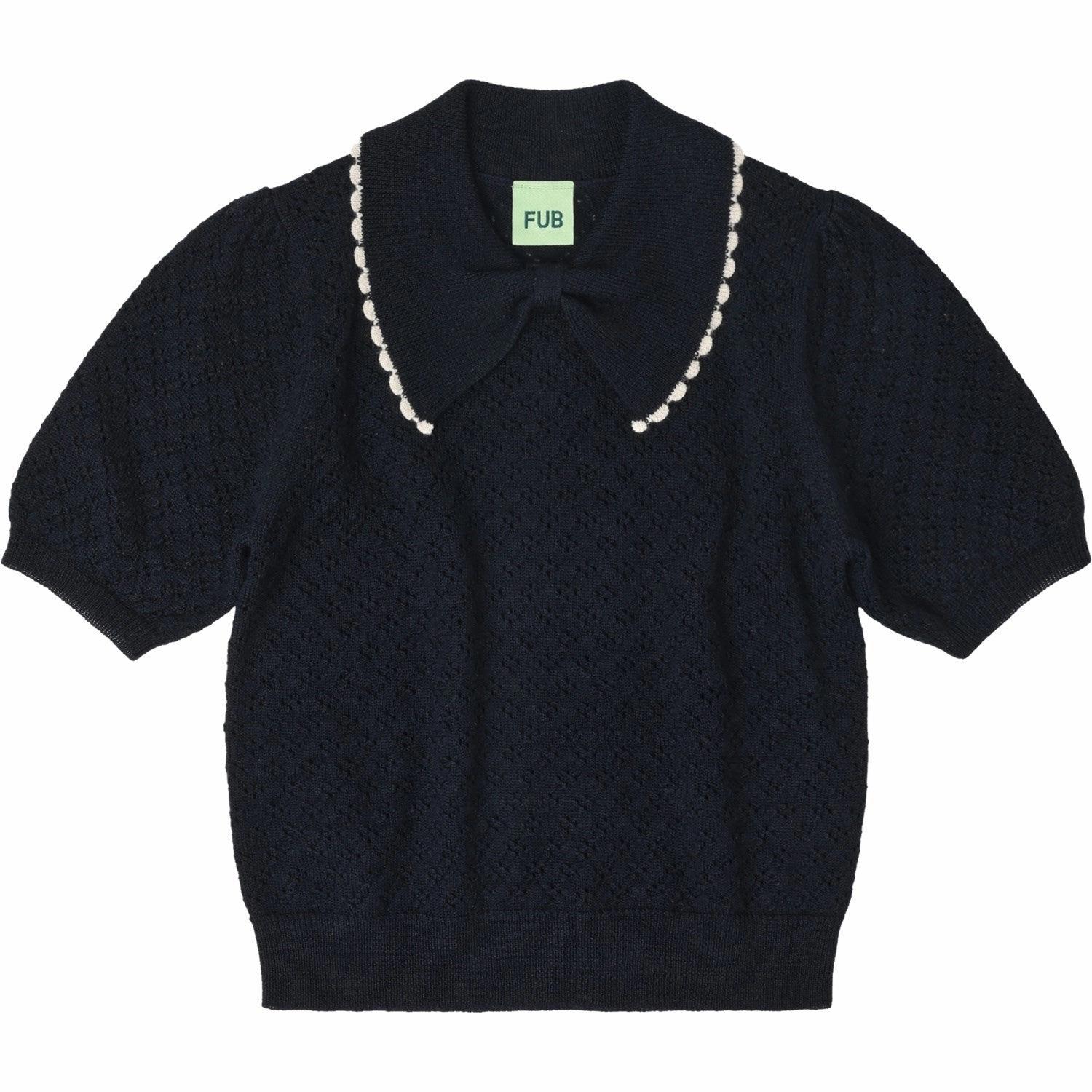 Dressy Casual FUB Dark Navy Pointelle Polo
