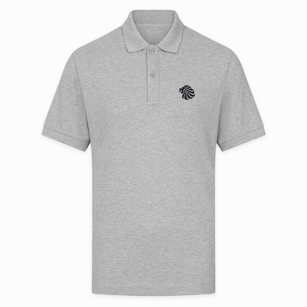 Adult Team GB Mono Lion Polo  - Grey Classic Comfort Style Lightweight Style
