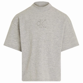 Calvin Klein Light Grey Heather Stitch MonAndram Tee Ss Fashionable Comfort Trendy Fashion