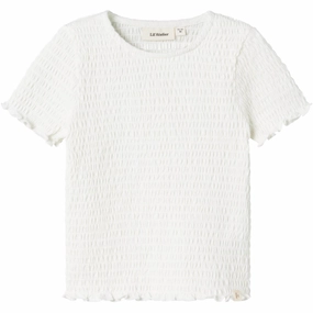 Indoor clothing UV Protection Fabric Lil'Atelier Coconut Milk Nmfjacoba Ss Short Slim Top Lil