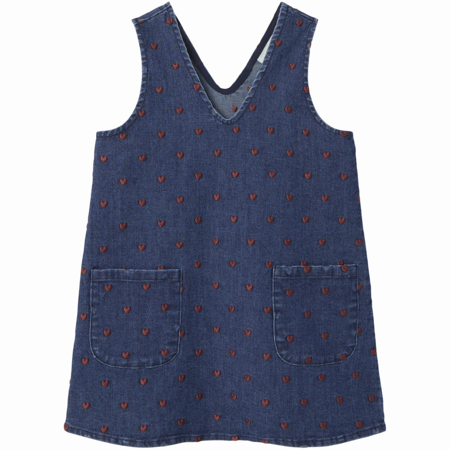 Drapey Fabric Relaxed-fit Lil'Atelier Dark Blue Denim Heart Embroidery Liva Loose Denim Spencer Dress
